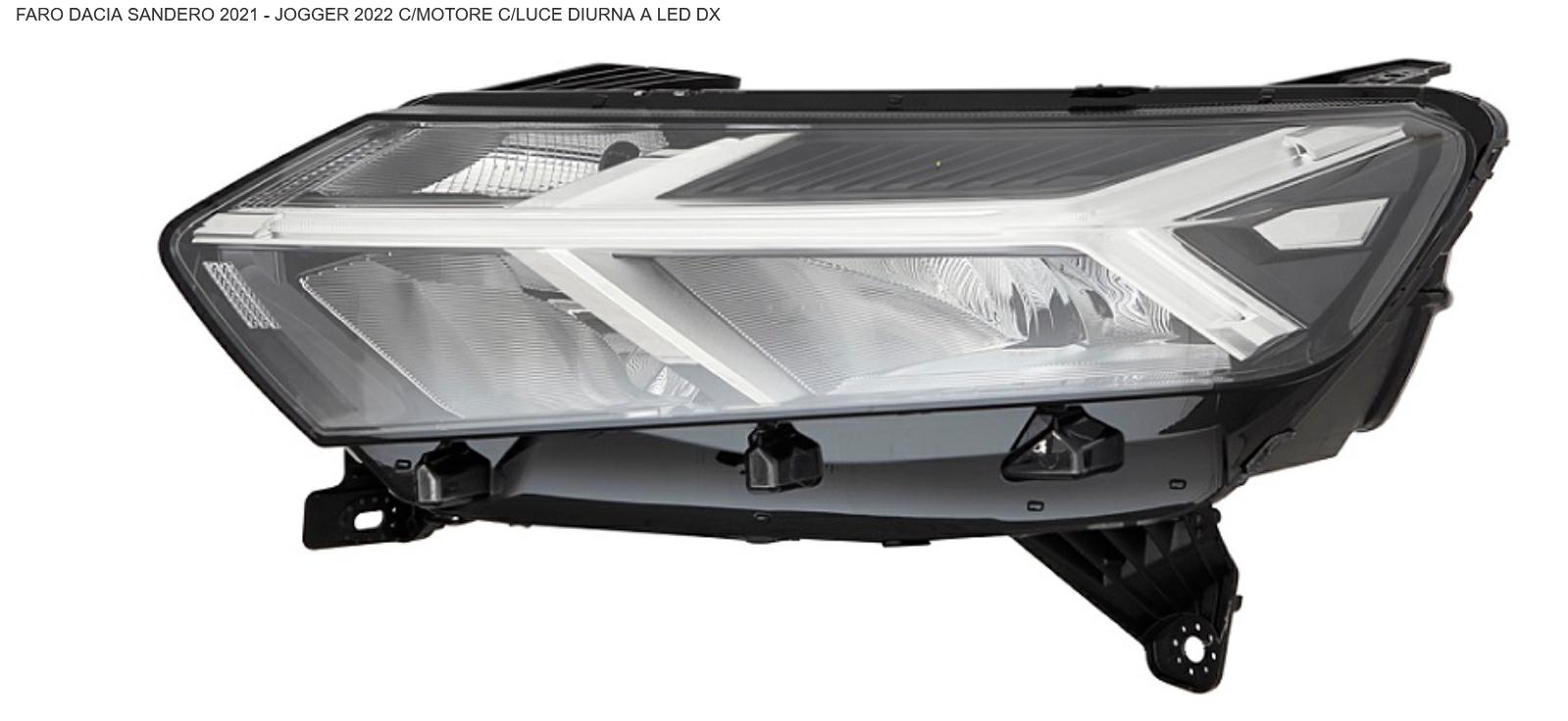 Articolo 00V0Q - FARO DX C/DRL A LED C/MOTOR ELETT DACIA JOGGER 03/22> MOD CROM