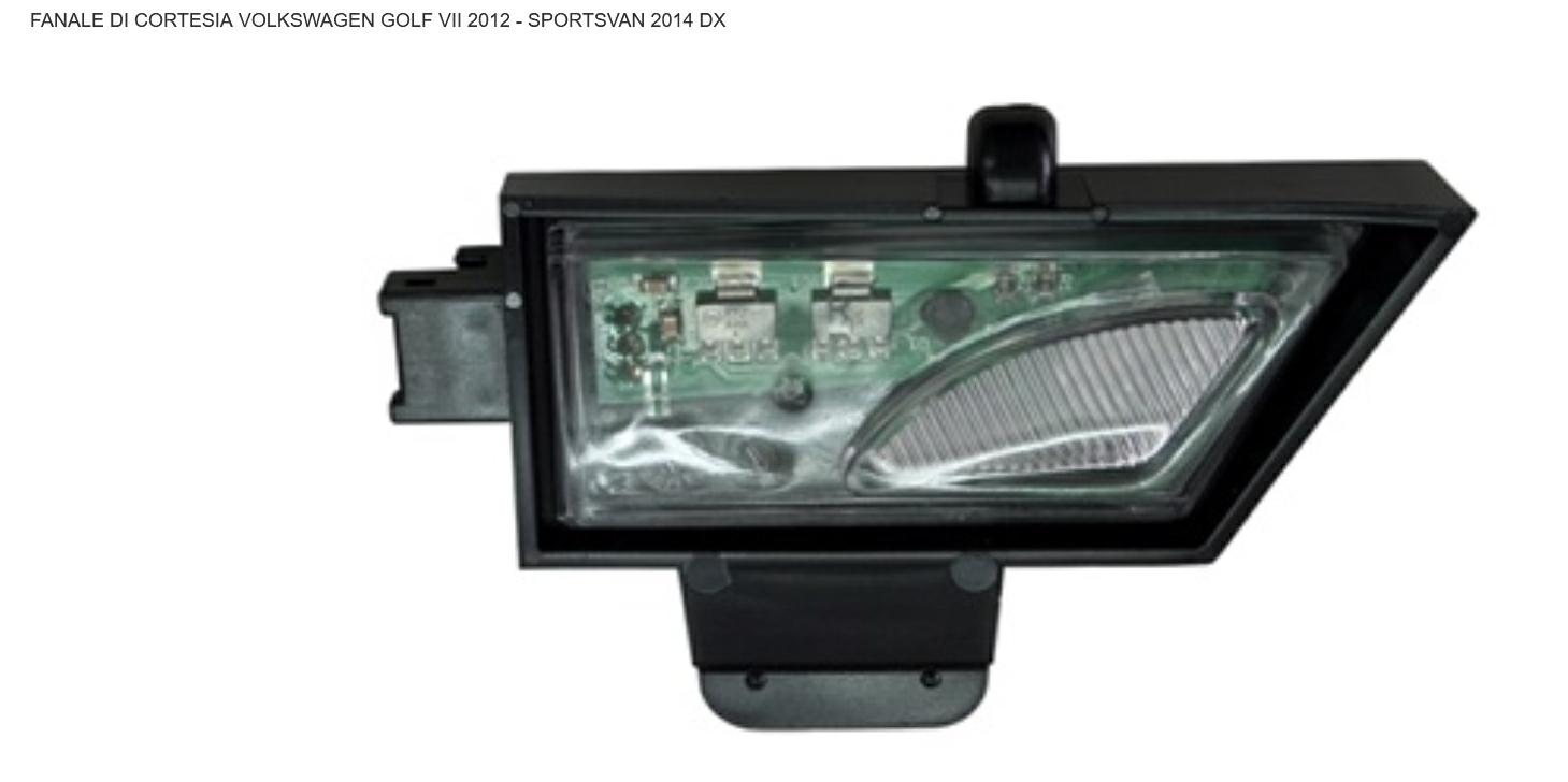 Articolo 0TBN0 - FANALE DI CORTESIA DX VOLKSWAGEN GOLF 7 10/12>SPORTSVAN 04/14>