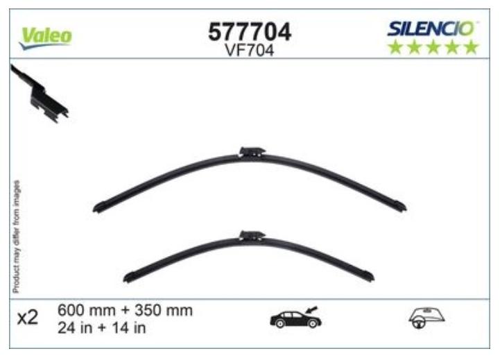 Articolo 7S8NY - VF704 KIT SPAZZOLE TERGI SILENCIO FLATE BLADE (MM 600+350)